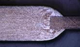 Cross section of the tungsten to molybdenum joint